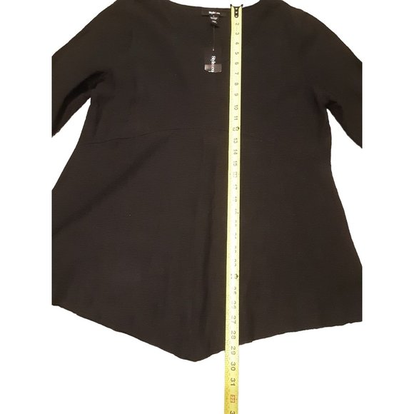 NWOT Style & Co Cotton/ Linen Blend Black Tunic Pullover V Neck Top Size L - Picture 10 of 11